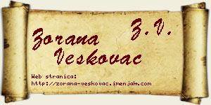 Zorana Veškovac vizit kartica